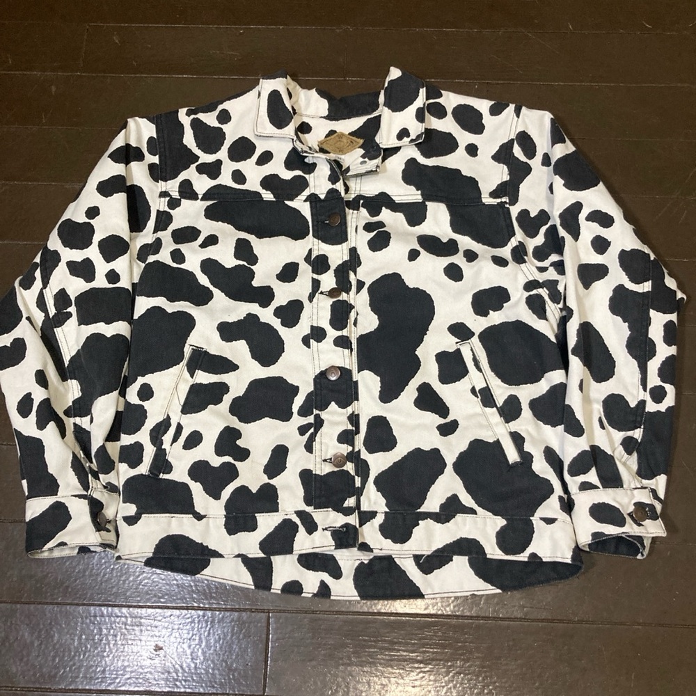 Cow hid print jacket